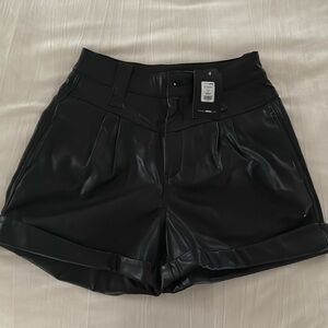 Faux Leather Shorts (Black)